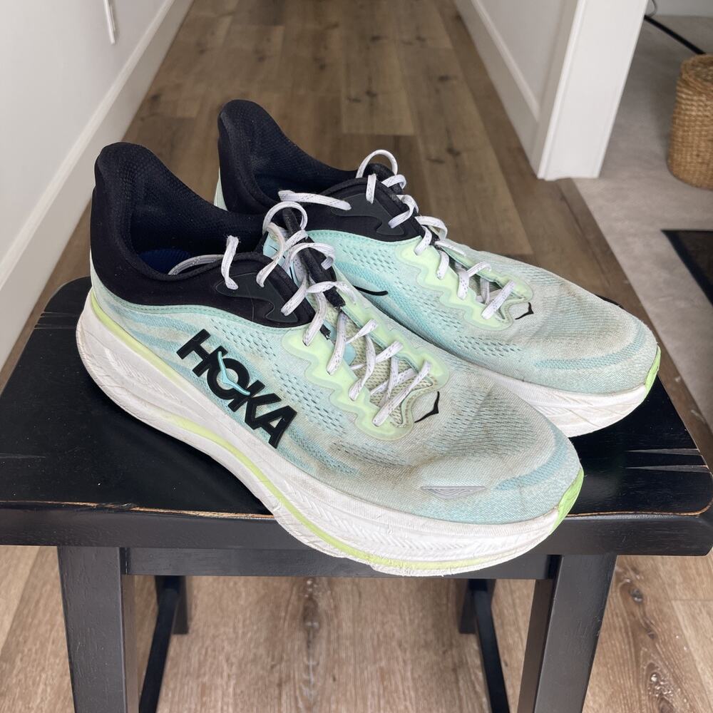 Hoka One One Bondi 9 Luna Moth Blue Spark Men Size 14D